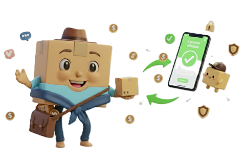 Co-transporteur souriant vérifiant le paiement reçu sur son portefeuille numérique Delivyou